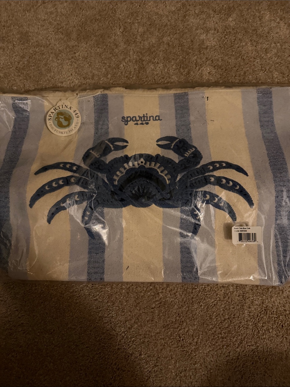 Spartina 449 Beach Tote Blue Crab